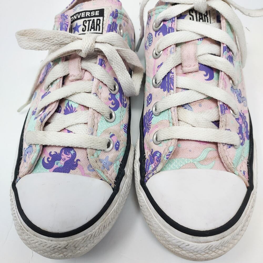 Converse Mermaid Pastel Lace Up Sneakers Size 13 - Picture 3 of 8